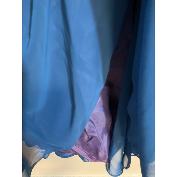 Miss Elliette Women’s 8 Blue Skirt Blazer Combo Vintage Ruffle Evening Swing - Picture 5 of 15